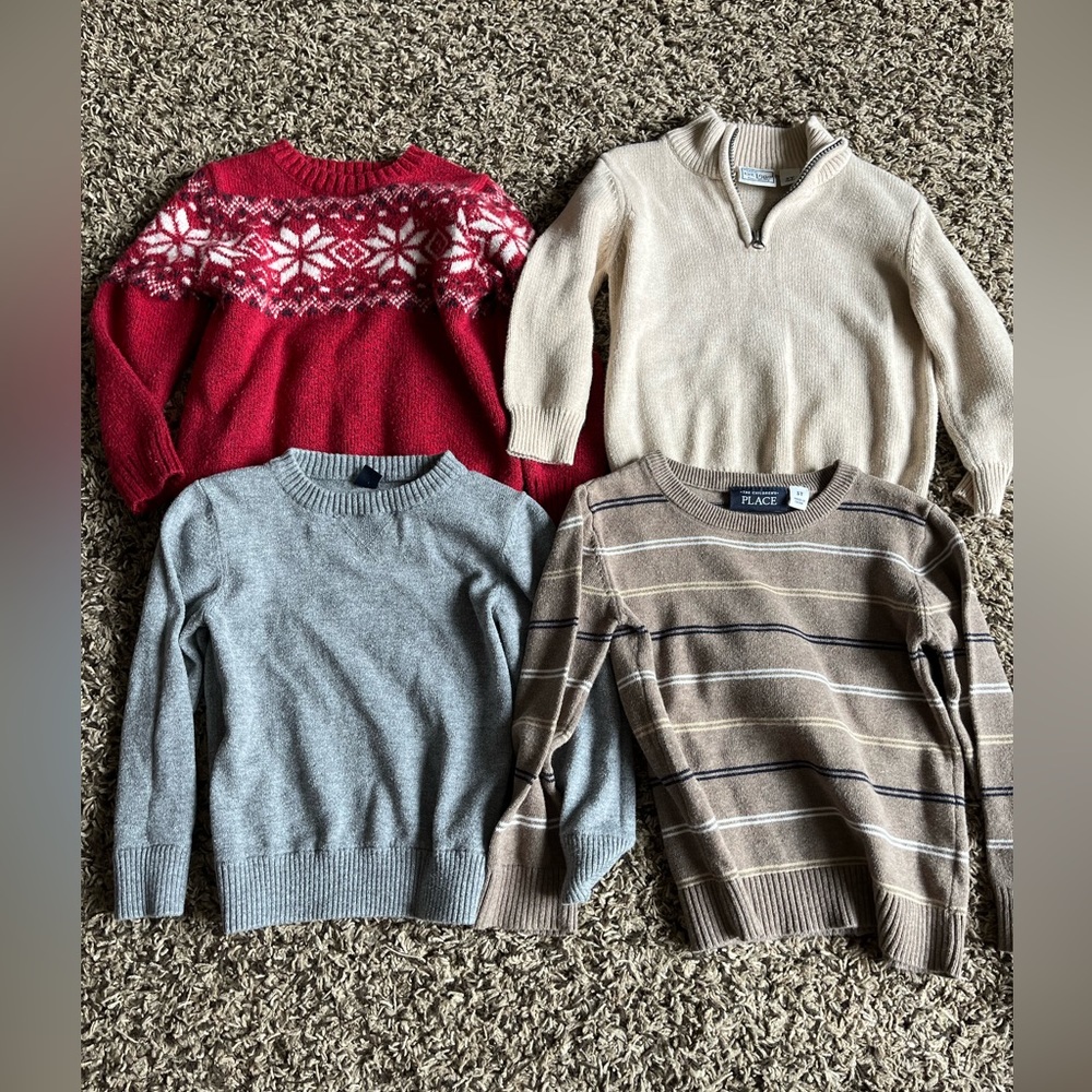 Lot of 4 toddler boy sweaters size 3t